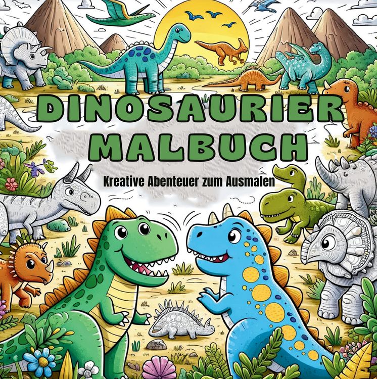 Produktbild: Malbuch f&uuml;r Jungen: Mein Urzeitliches Dinosaurier Malbuch!