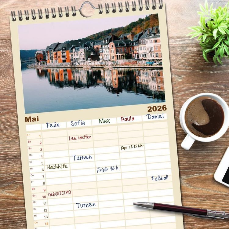 Produktbild: Familienplaner 2026 - Belgien - Bezaubernde Natur und eindrucksvolle St&auml;dte. mit 5 Spalten (Wandkalender, 21 x 45 cm) CALVENDO