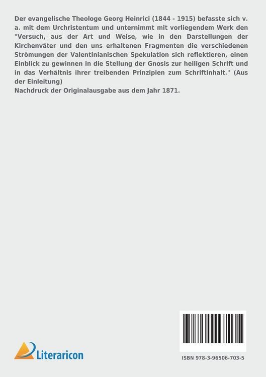 Produktbild: Die valentinianische Gnosis und die Heilige Schrift
