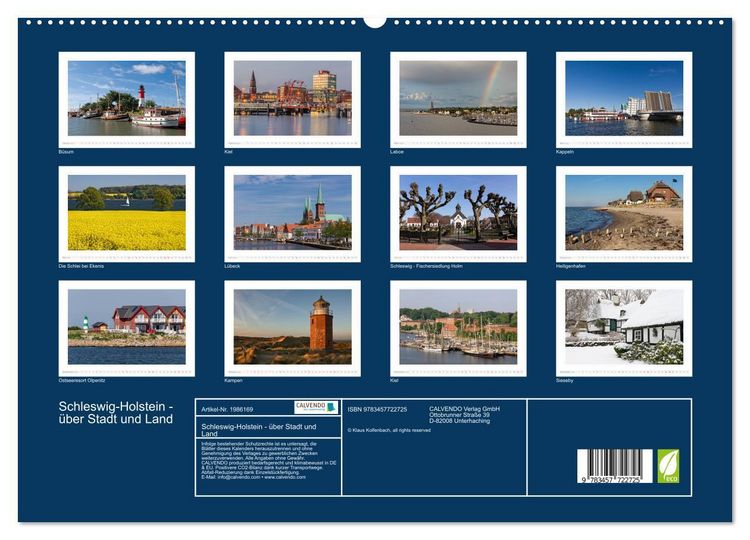 Produktbild: Schleswig-Holstein - &uuml;ber Stadt und Land (hochwertiger Premium Wandkalender 2026 DIN A2 quer), Kunstdruck in Hochglanz