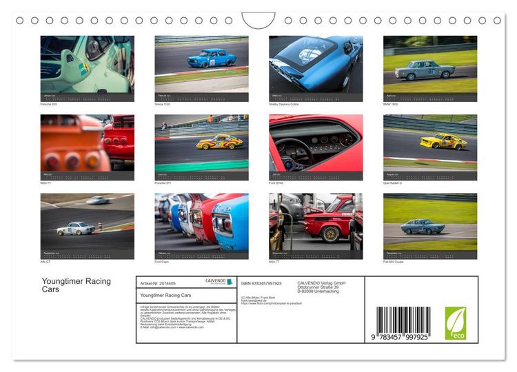 Produktbild: Youngtimer Racing Cars (Wandkalender 2026 DIN A4 quer), CALVENDO Monatskalender