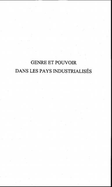Produktbild: Genre et pouvoir dans les paysindustria