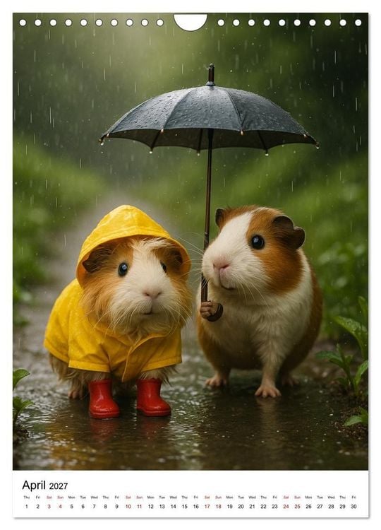 Produktbild: Guinea Pigs Cozy Moments (Wall Calendar 2027 DIN A4 portrait), CALVENDO 12 Month Wall Calendar