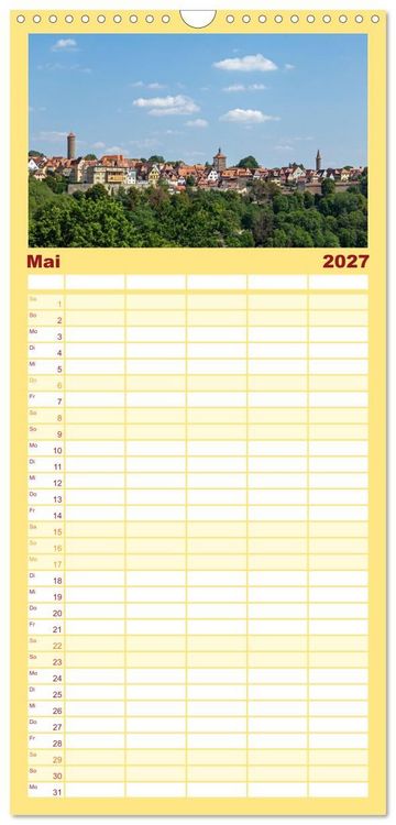 Produktbild: Familienplaner 2027 - Rothenburg ob der Tauber - Mittelalter in Mittelfranken mit 5 Spalten (Wandkalender, 21 x 45 cm) CALVENDO