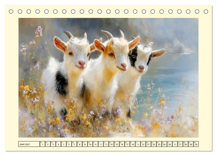 Produktbild: Zwergziegen. Kleine Wirbelwinde im Sonnenschein (Tischkalender 2027 DIN A5 quer), CALVENDO Monatskalender