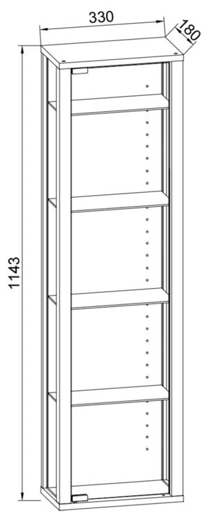 Produktbild: Holz Glas Stand Vitrine Sammelvitrine Edana Mini