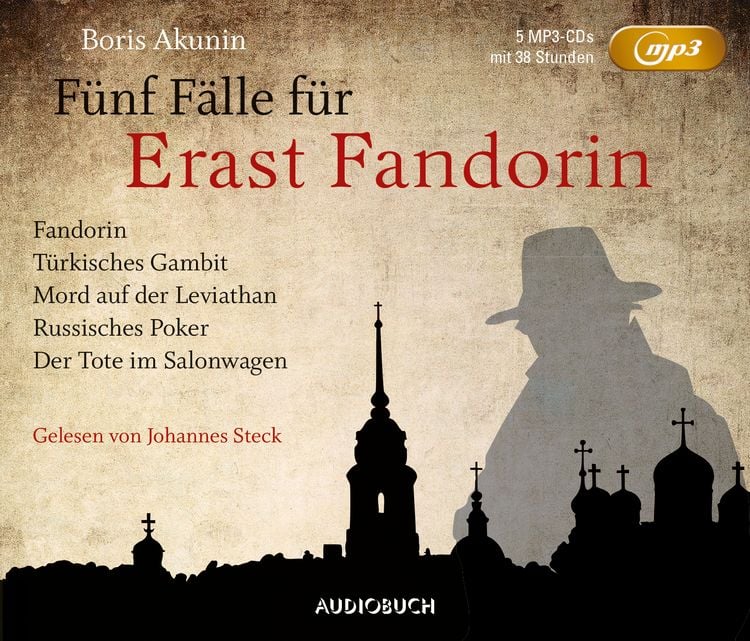 Produktbild: F&uuml;nf F&auml;lle f&uuml;r Erast Fandorin (5 MP3-CDs)