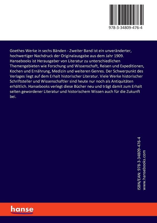 Produktbild: Goethes Werke in sechs B&auml;nden