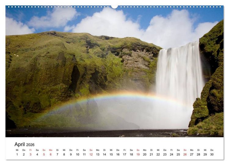 Produktbild: Island Natur pur (Wandkalender 2026 DIN A2 quer), CALVENDO Monatskalender