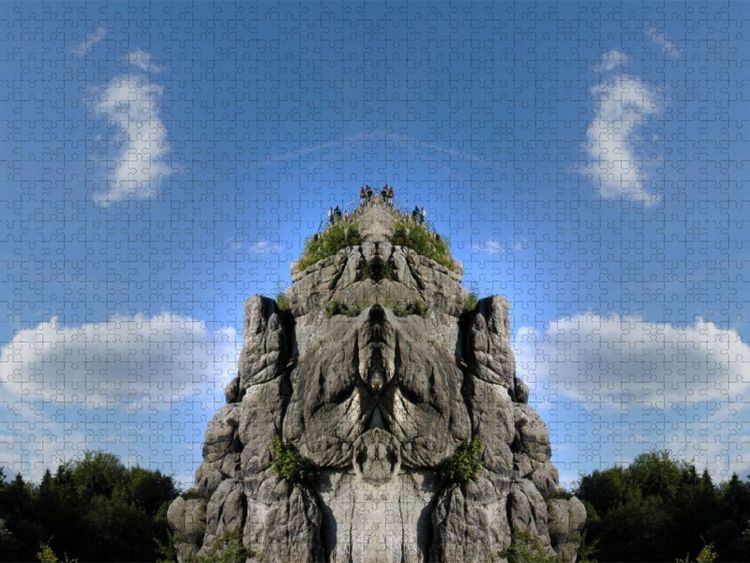 Produktbild: CALVENDO Puzzle Die Externsteine - Dimensionen im Spiegel | 1000 Teile Lege-Gr&ouml;&szlig;e 64x48cm Foto-Puzzle f&uuml;r gl&uuml;ckliche Stunden