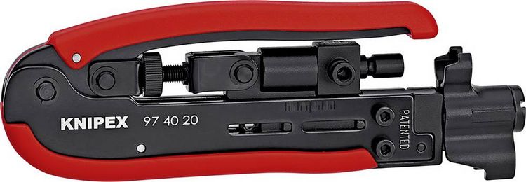 Produktbild: Knipex 97 40 20 SB Kompressionswerkzeug Geeignet f&uuml;r F-Stecker, BNC-Stecker, RCA-Stecker RG59, RG6, RG11