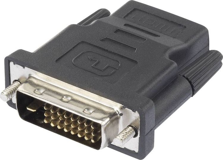 Produktbild: Renkforce RF-4212228 HDMI / DVI Adapter [1x HDMI-Buchse - 1x DVI-Stecker 24+1pol.] Schwarz