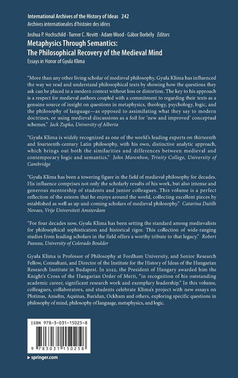 Produktbild: Metaphysics Through Semantics: The Philosophical Recovery of the Medieval Mind