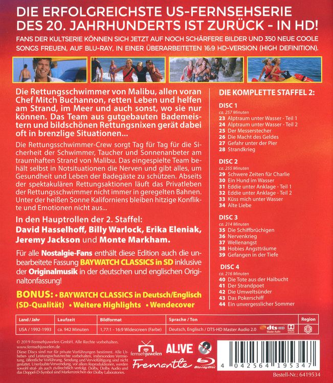 Produktbild: Baywatch HD - Staffel 2 (Fernsehjuwelen) [4 BRs]