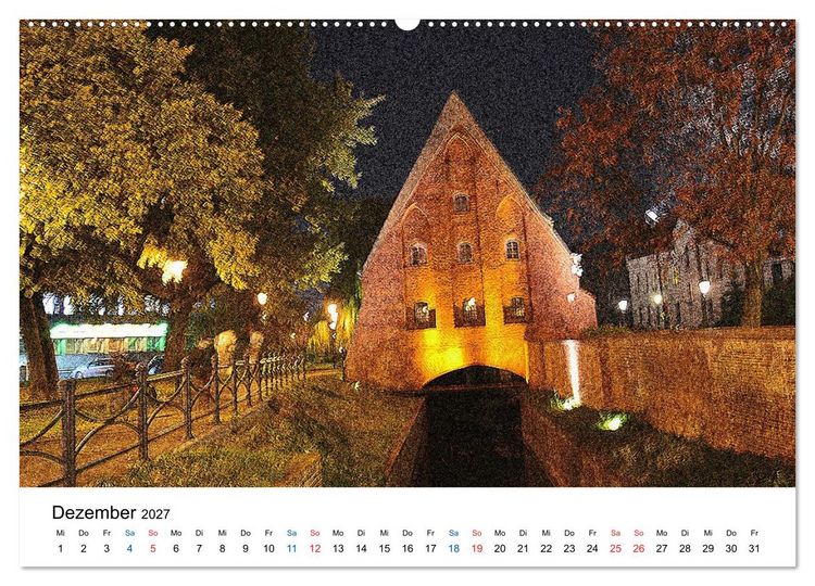 Produktbild: Das alte Danzig - Ein Stadtbummel am Abend (Wandkalender 2027 DIN A2 quer), CALVENDO Monatskalender