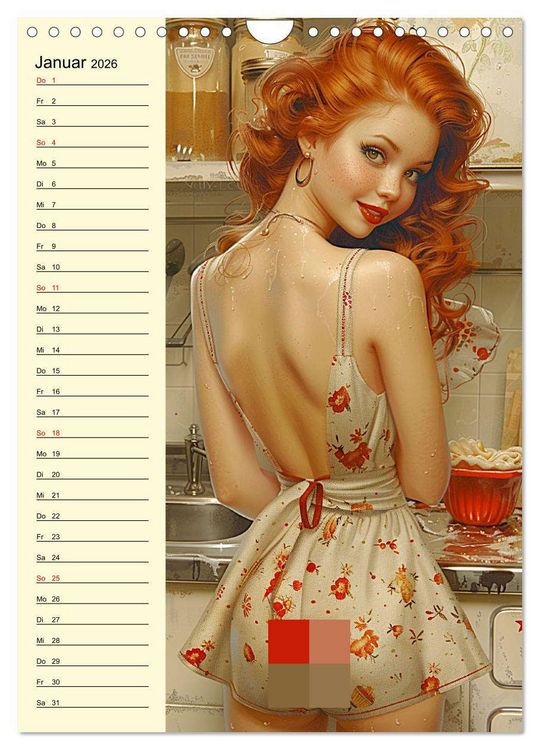 Produktbild: Schatz, ich hab gekocht! Sexy-lustige Pin-up-Girls in der K&uuml;che (Wandkalender 2026 DIN A4 hoch), CALVENDO Monatskalender
