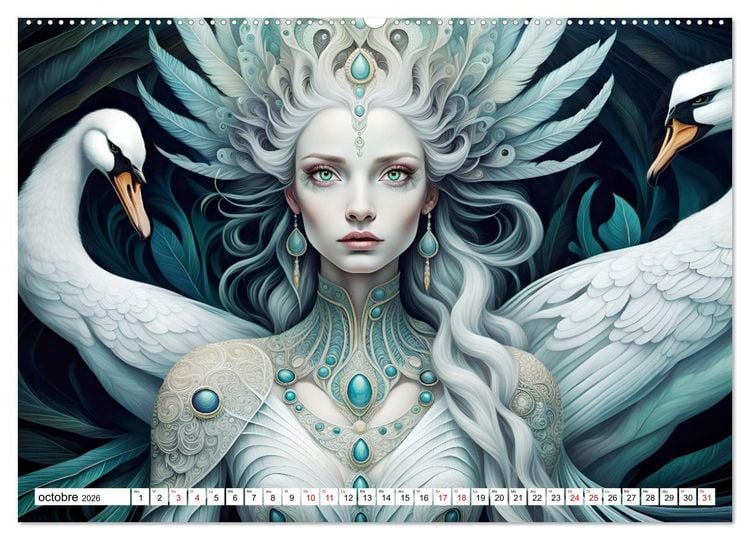 Produktbild: La muse aux oiseaux (Calendrier mural 2026 DIN A2 vertical) calendrier de bureau