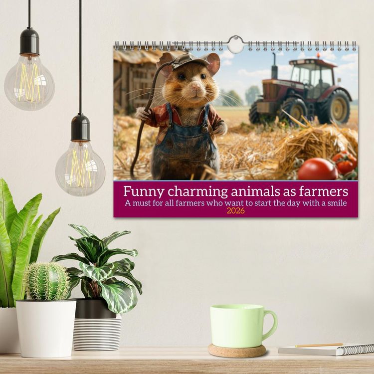 Produktbild: Funny charming animals as farmers (Wall Calendar 2026 DIN A4 landscape), CALVENDO 12 Month Wall Calendar