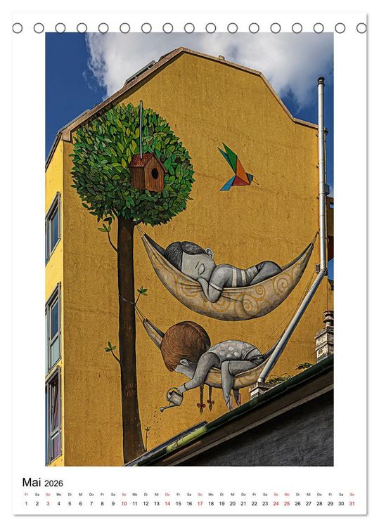 Produktbild: Kunst an Hausw&auml;nden (Tischkalender 2026 DIN A5 hoch), CALVENDO Monatskalender