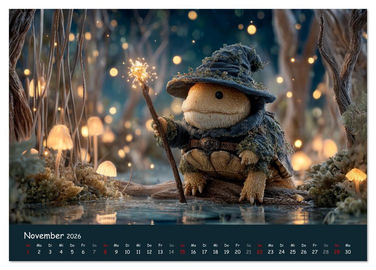 Produktbild: Magischer M&auml;rchenwald - Kinderkalender mit Tier-Zauberern (Wandkalender 2026 DIN A4 quer), CALVENDO Monatskalender