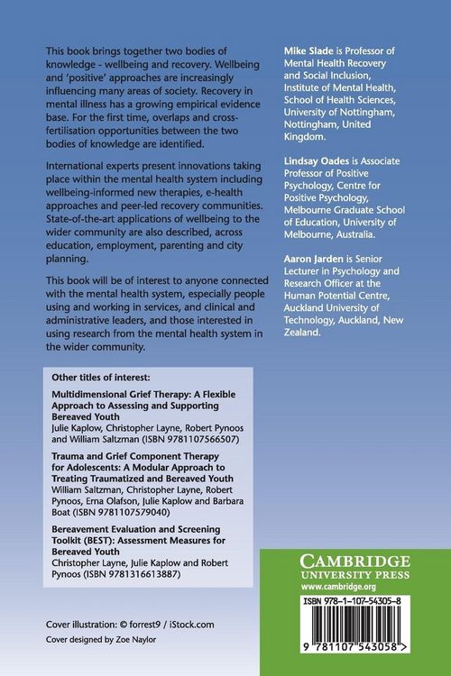 Produktbild: Wellbeing, Recovery and Mental Health