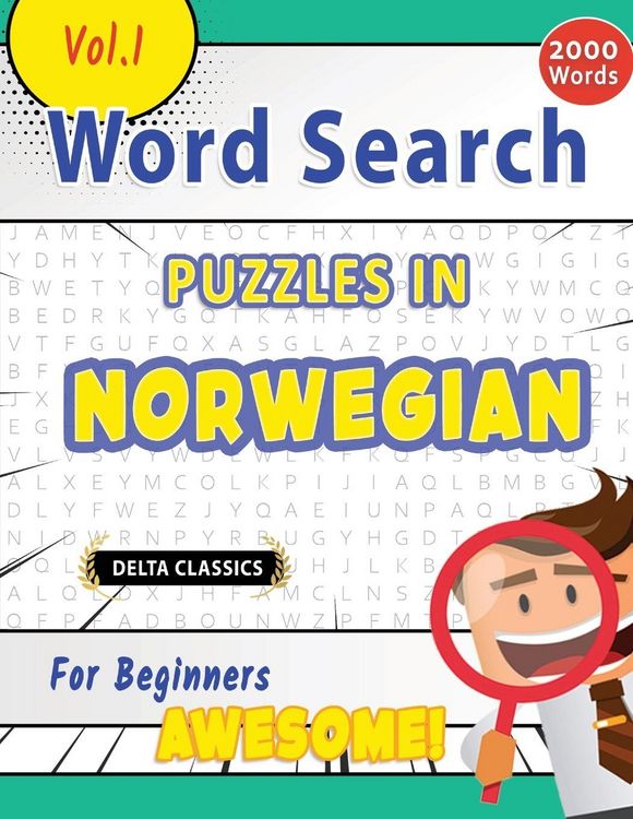 Produktbild: WORD SEARCH PUZZLES IN NORWEGIAN FOR BEGINNERS - AWESOME! VOL.1 - DELTA CLASSICS