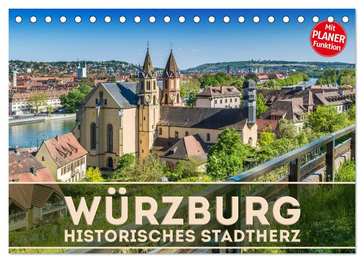 Produktbild: W&Uuml;RZBURG Historisches Stadtherz (Tischkalender 2026 DIN A5 quer), CALVENDO Monatskalender