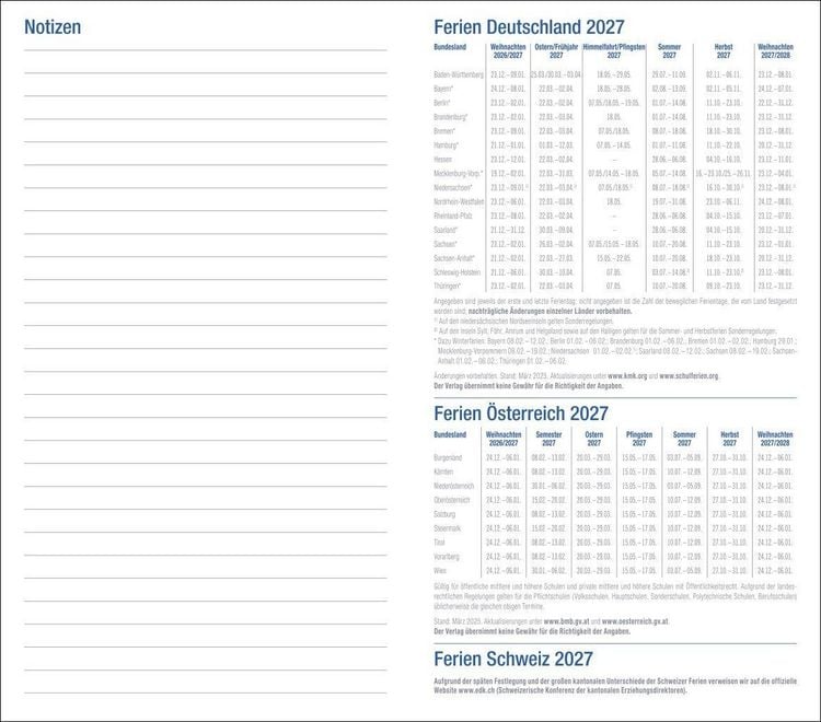 Produktbild: Wochen-Taschenkalender, schwarz 2027