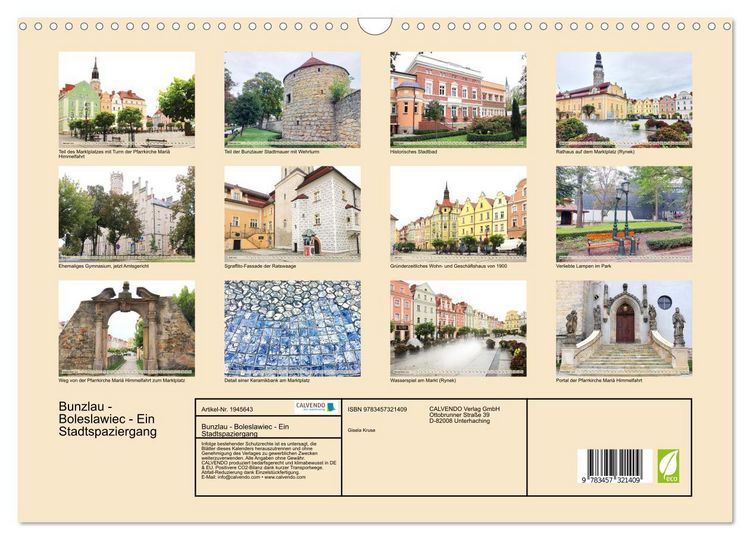 Produktbild: Bunzlau - Boleslawiec - Ein Stadtspaziergang (Wandkalender 2026 DIN A3 quer), CALVENDO Monatskalender