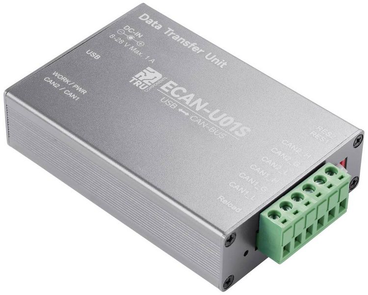 Produktbild: TRU COMPONENTS TC-ECAN-U01S CAN Umsetzer USB, CAN Bus 8 V/DC, 28 V/DC 1St.