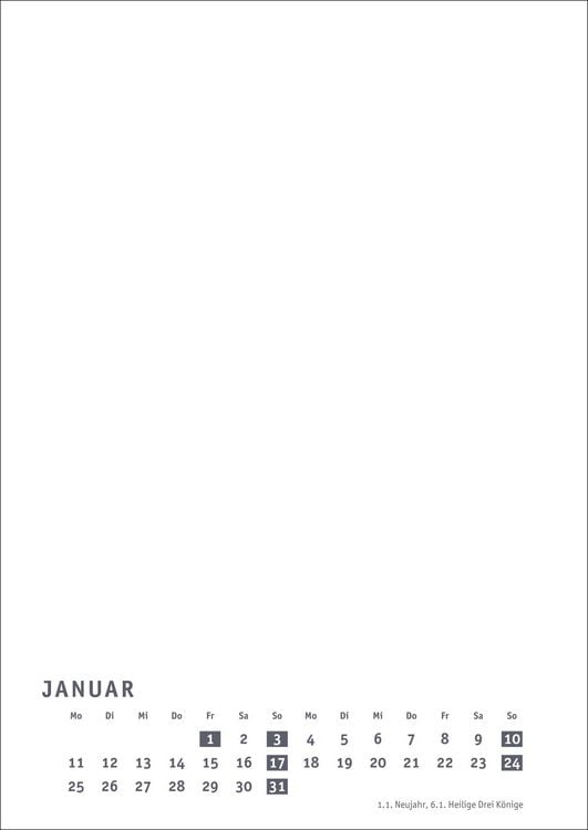 Produktbild: Premium-Bastelkalender wei&szlig; A4 2027