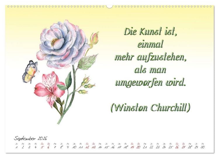 Produktbild: 12 unterhaltsame Zitate f&uuml;r ein sch&ouml;nes Jahr (hochwertiger Premium Wandkalender 2026 DIN A2 quer), Kunstdruck in Hochglanz