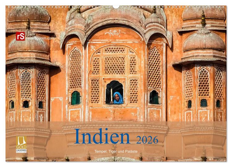Produktbild: Indien 2026 Tempel, Tiger und Pal&auml;ste (Wandkalender 2026 DIN A2 quer), CALVENDO Monatskalender