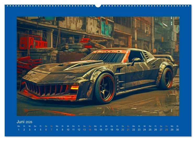 Produktbild: Zukunftsvisionen auf R&auml;dern - Dystopische Fahrzeuge (Wandkalender 2026 DIN A2 quer), CALVENDO Monatskalender