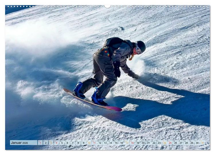 Produktbild: Snowboarden - ein St&uuml;ck Freiheit (Wandkalender 2026 DIN A2 quer), CALVENDO Monatskalender
