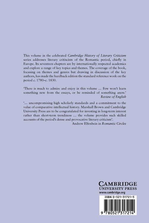 Produktbild: The Cambridge History of Literary Criticism