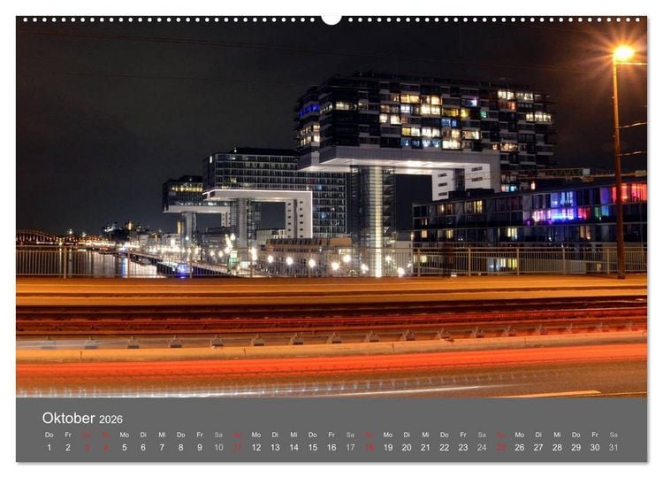 Produktbild: K&Ouml;LN BEI NACHT (Wandkalender 2026 DIN A2 quer), CALVENDO Monatskalender