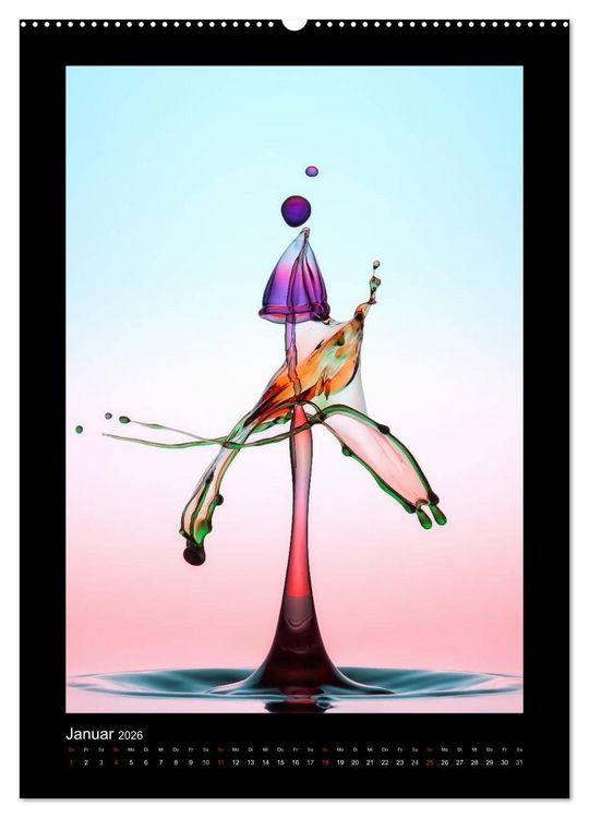Produktbild: Liquid Art - Wassertropfen in Perfektion (Wandkalender 2026 DIN A2 hoch), CALVENDO Monatskalender