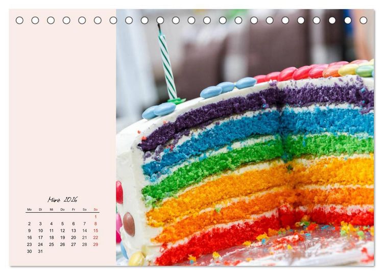 Produktbild: Bunte Torten und Cremen. Ein leckerer Augenschmaus (Tischkalender 2026 DIN A5 quer), CALVENDO Monatskalender