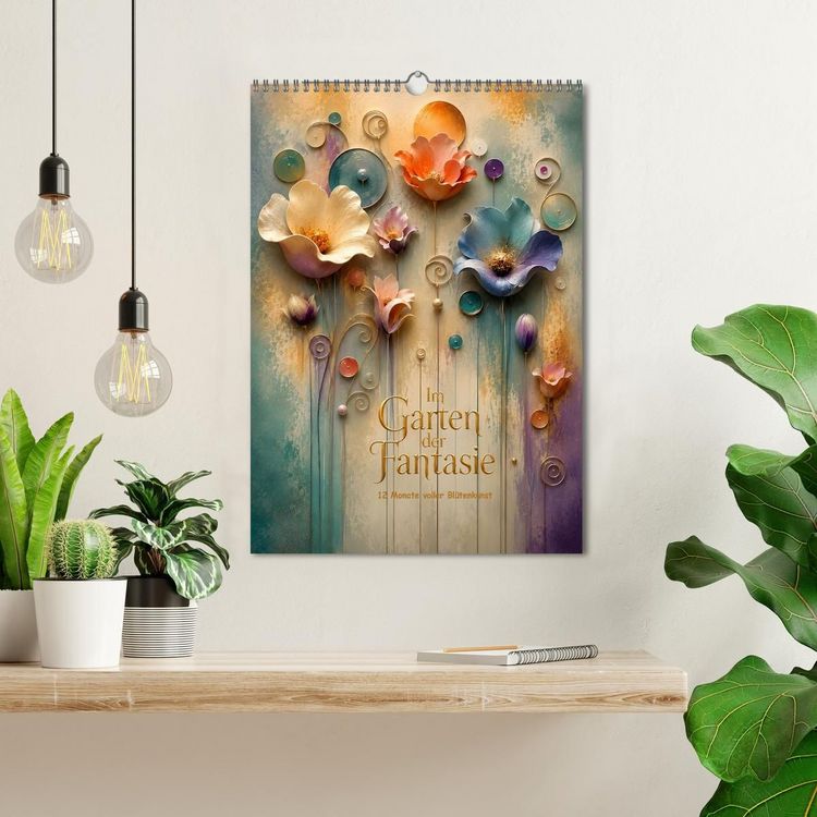 Produktbild: Im Garten der Fantasie - 12 Monate voller Bl&uuml;tenkunst (Wandkalender 2027 DIN A3 hoch), CALVENDO Monatskalender