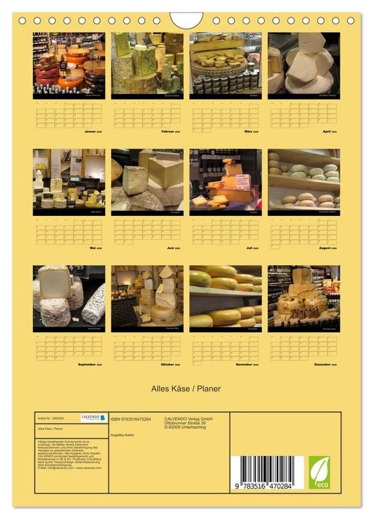 Produktbild: Alles K&auml;se / Planer (Wandkalender 2026 DIN A4 hoch), CALVENDO Monatskalender