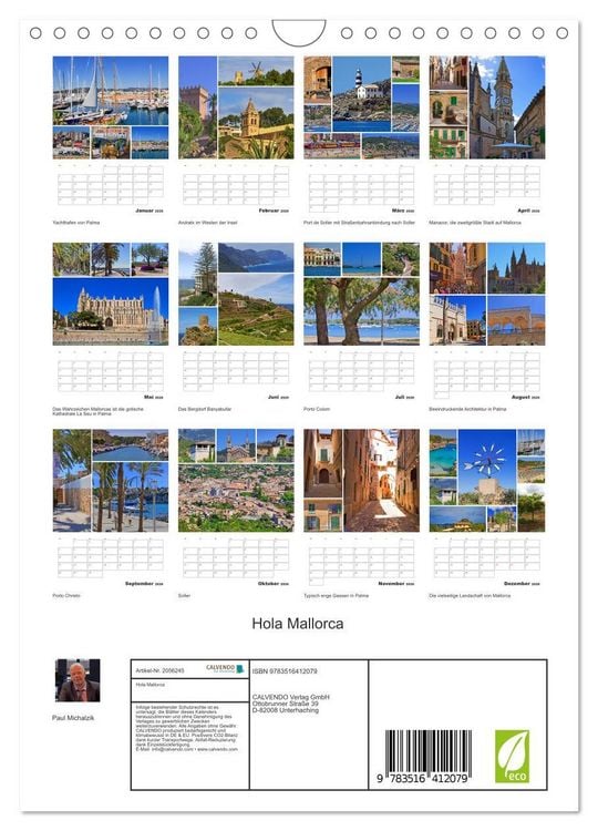 Produktbild: Hola Mallorca (Wandkalender 2026 DIN A4 hoch), CALVENDO Monatskalender