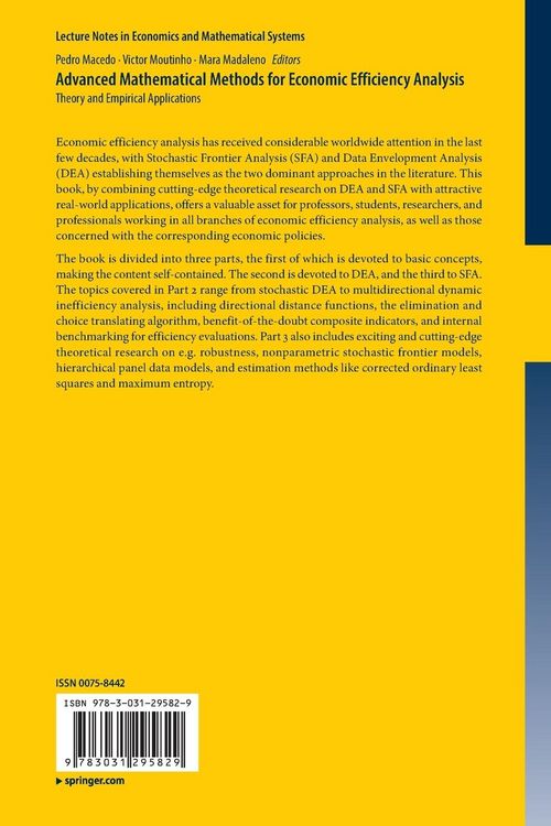 Produktbild: Advanced Mathematical Methods for Economic Efficiency Analysis