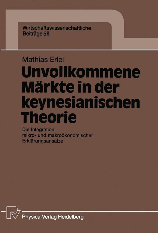 Produktbild: Unvollkommene M&auml;rkte in der keynesianischen Theorie