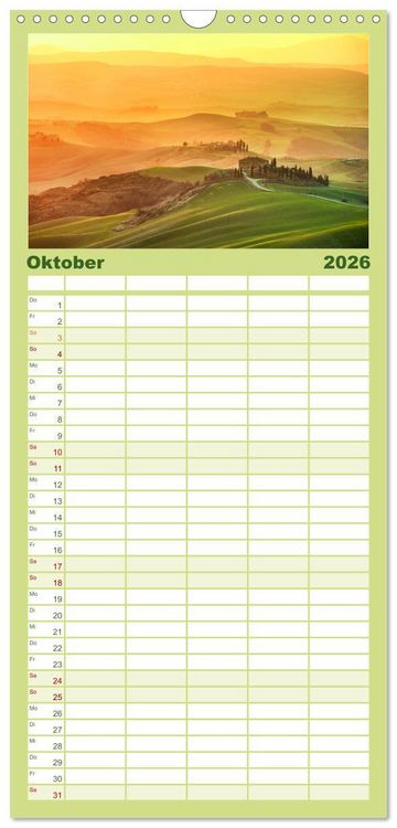 Produktbild: Familienplaner 2026 - Traumziel Toskana mit 5 Spalten (Wandkalender, 21 x 45 cm) CALVENDO