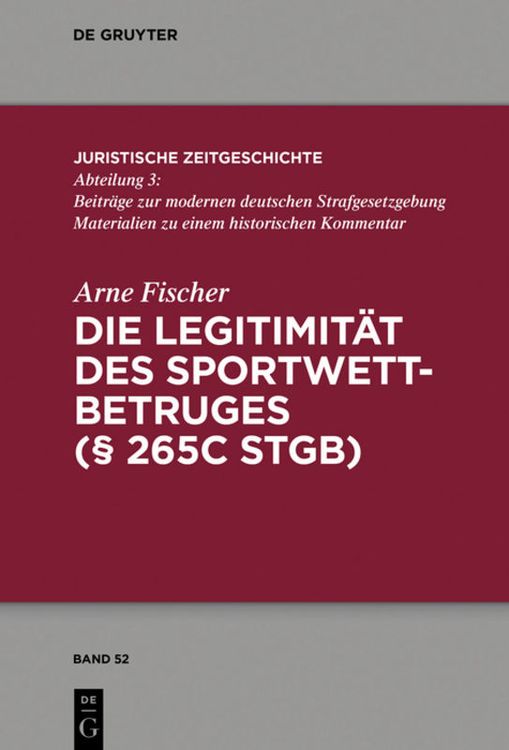 Produktbild: Die Legitimit&auml;t des Sportwettbetrugs (&sect; 265c StGB)