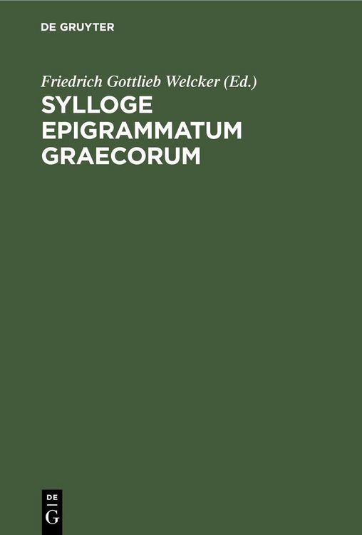 Produktbild: Sylloge Epigrammatum Graecorum