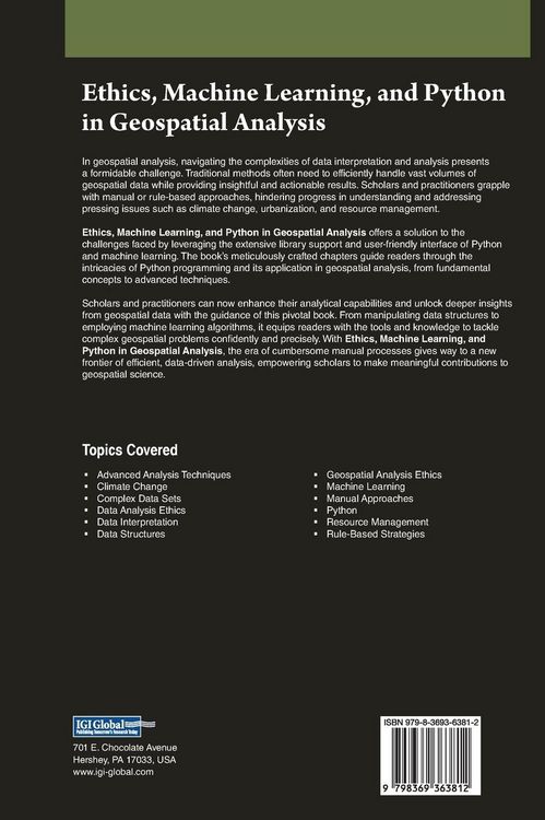 Produktbild: Ethics, Machine Learning, and Python in Geospatial Analysis