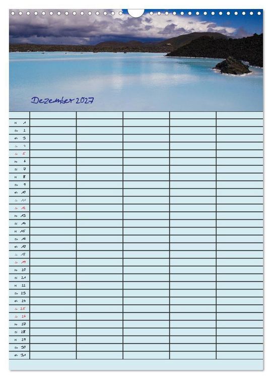 Produktbild: Island Familienplaner (Wandkalender 2027 DIN A3 hoch), CALVENDO Monatskalender