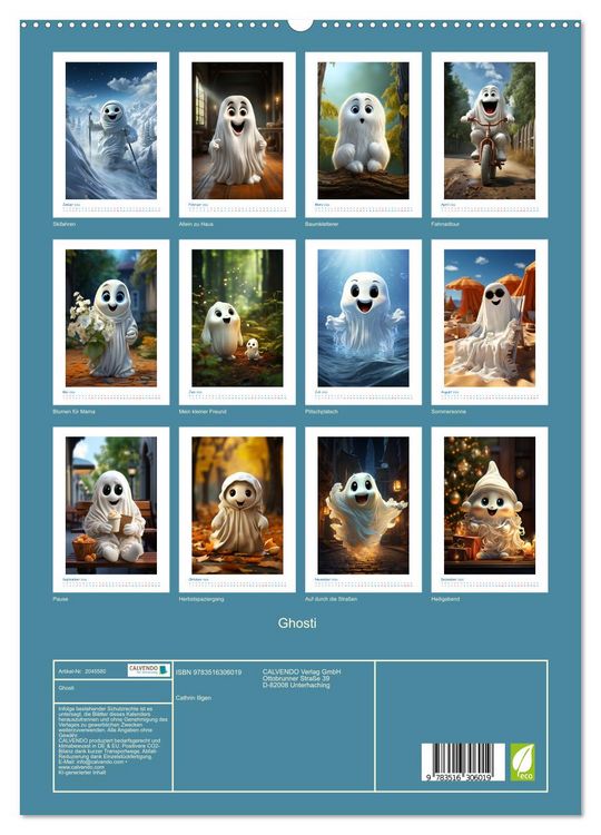 Produktbild: Ghosti (hochwertiger Premium Wandkalender 2026 DIN A2 hoch), Kunstdruck in Hochglanz